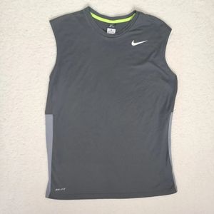 Nike Mens Grey XL Crossover Sleeveless Anthracite Shirt Active‎ Top Basketball